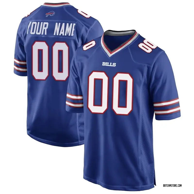 Youth Custom Buffalo Bills Team Color Jersey - Royal Blue Game